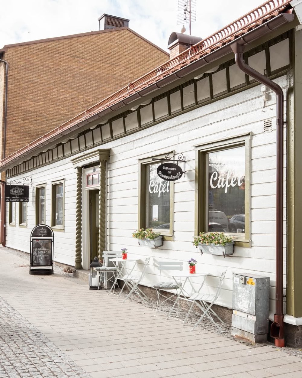 Hantverkscafét sett utifrån på Vallgatan